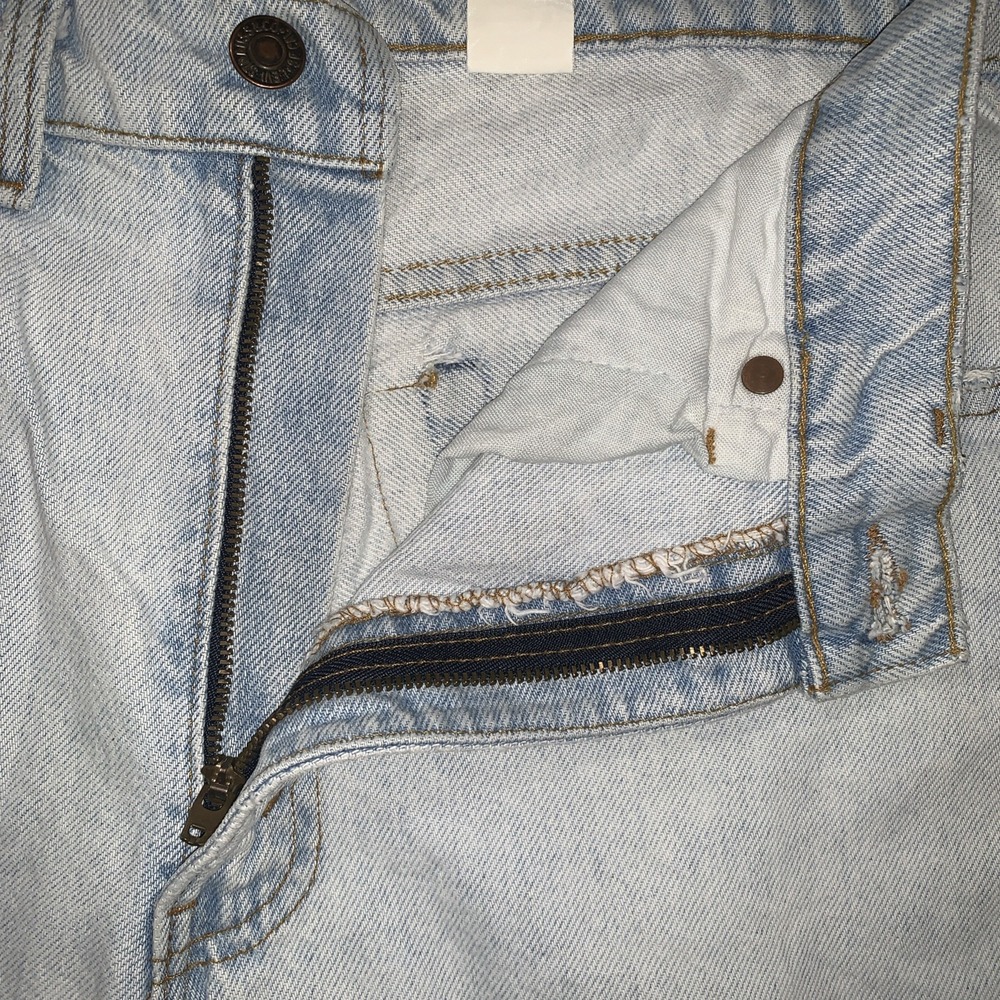 VTG Levis USA Flag Reworked High Rise Cut Off frayed Denim Shorts Distressed 30" - Picture 8 of 13